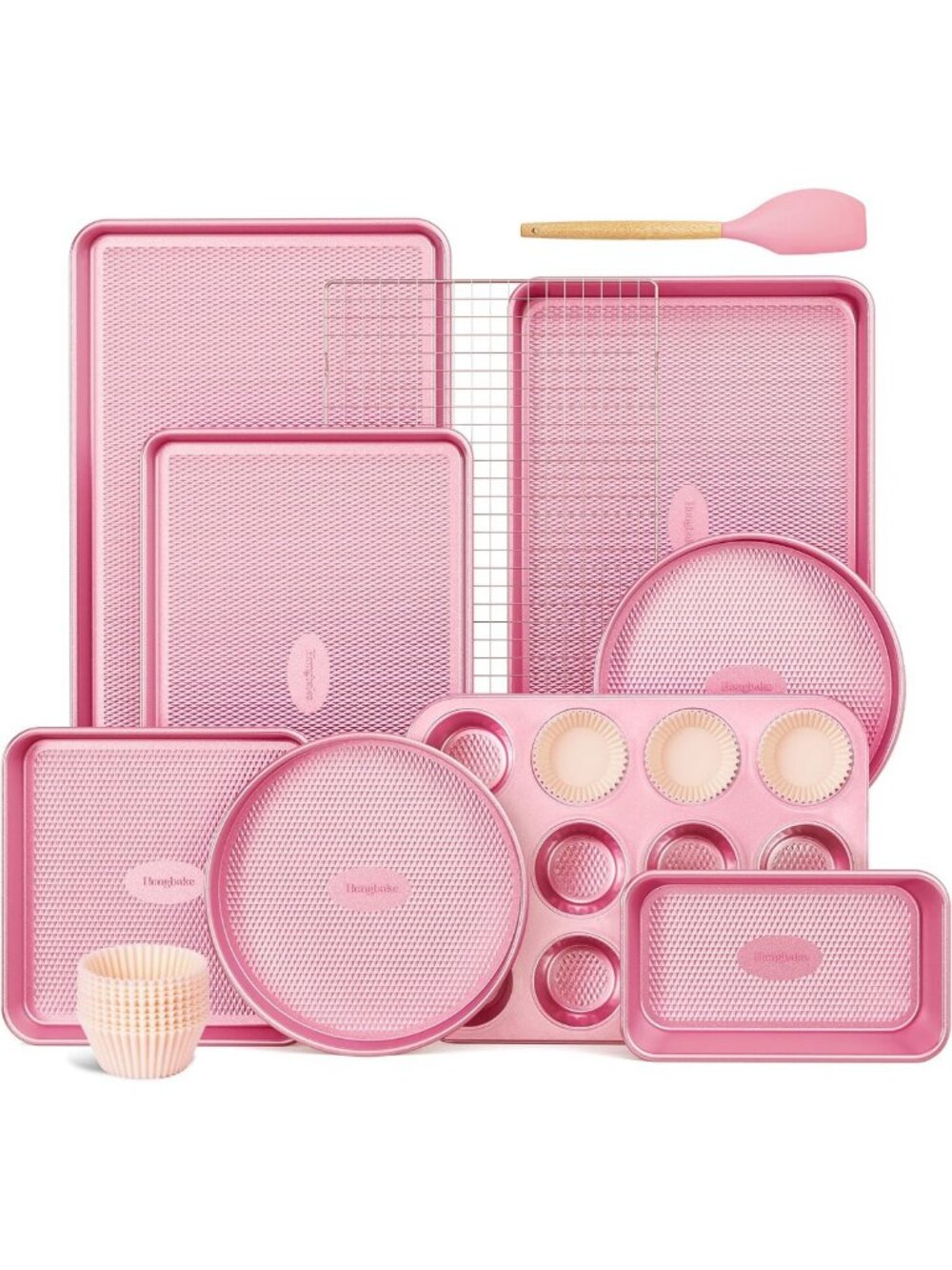 22-Piece Nonstick Bakeware Set, Stackable & Non-Toxic, Includes Cookie Sheet